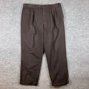 VTG Ralph Lauren Pants Mens 36x28 Brown Cashmere Wool Pleated Cuffed 90s
